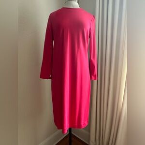 Ann Taylor Pink Knit Zipper Back Dress ¾ sleeves